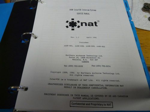 Nat avionics aa80 intercom maintenance manual ..sm08
