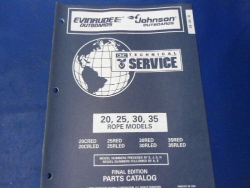 1996 evinrude johnson parts catalog , 20, 25, 30, 35 rope models