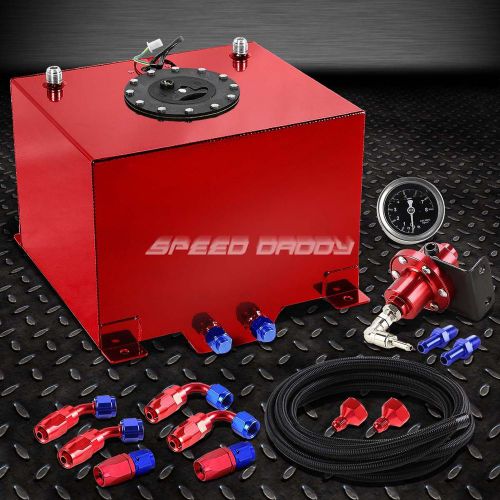 8 gallon aluminum fuel cell tank+cap+feed line kit+1:1 pressure regulator red