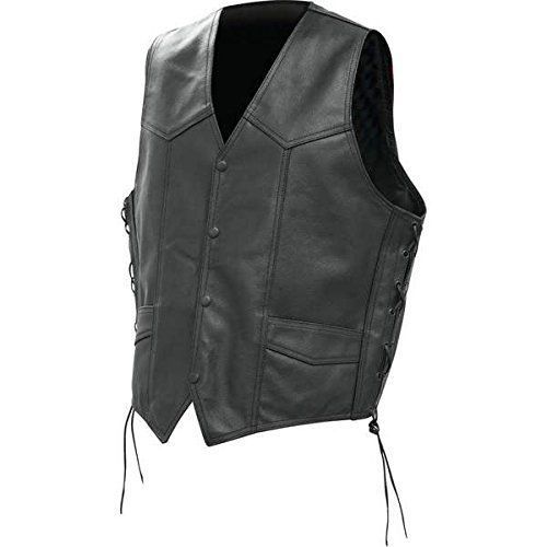 Men's buffalo leather classic motorcycle biker vest sizes medium- 3x bkvslb