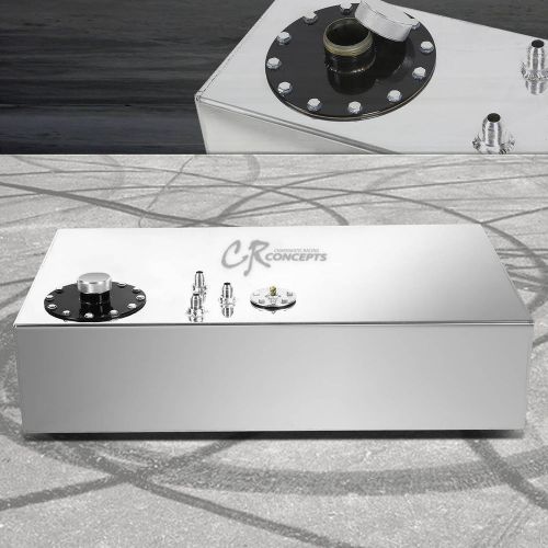 17 gallon top-feed polished aluminum gas fuel cell tank+cap+level sender+foam