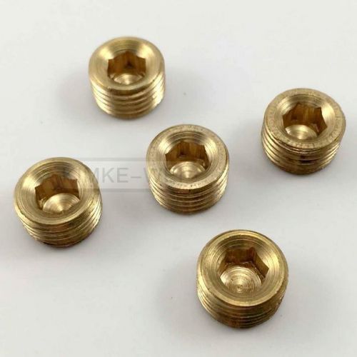 5pcs 1/4"npt brass internal thread socket pipe plug