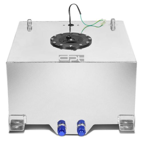 10 gallon lightweight polished aluminum race drift fuel cell tank+level sender