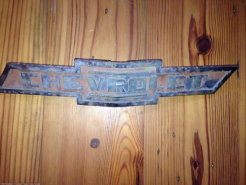 Vintage antique chrome chevrolet truck  grill  emblem