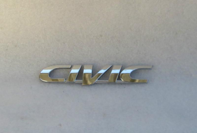 Honda civic rear chrome emblem nameplate name plate sign symbol logo trunk oem