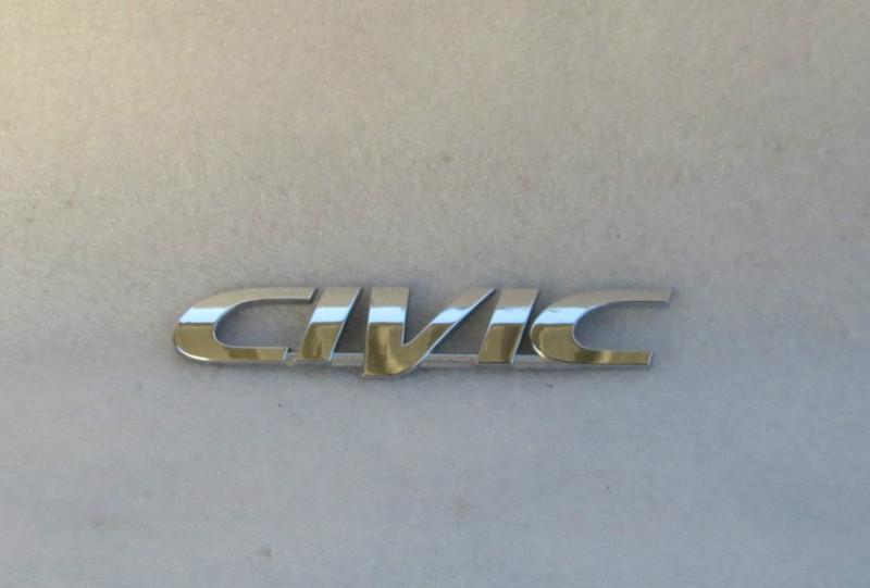 Sell HONDA CIVIC REAR CHROME EMBLEM nameplate name plate sign symbol