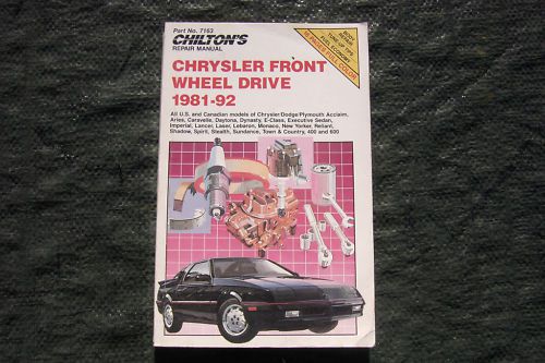 Chilton&#039;s chrysler front wheel drive 1981-1992
