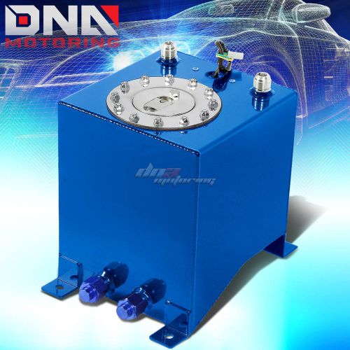 2.5 gallon/9.5l blue aluminum racing/drift fuel/gas cell tank+cap+level sender