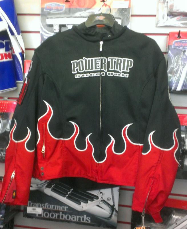 Power trip stiletto she-devil mesh motorcycle jacket women's 2xl red and black