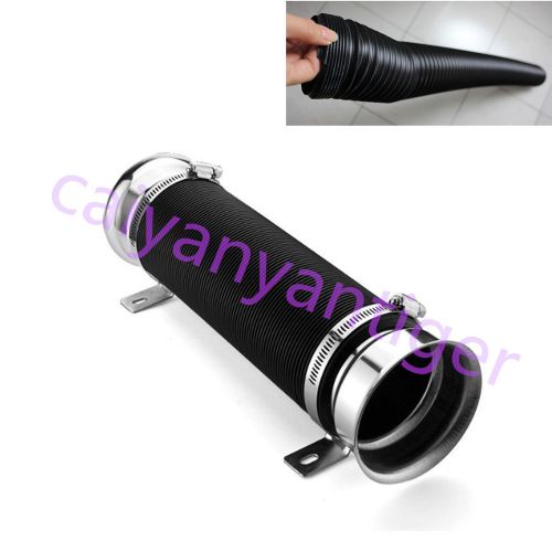 Adjustable truck suv vehicle 3"universal turbo air intake inlet hose pipe silver