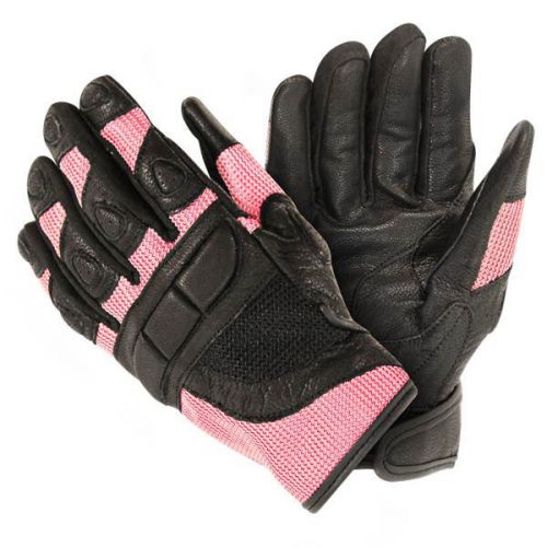 Xelement women's cool rider black/pink mesh motorcycle gloves