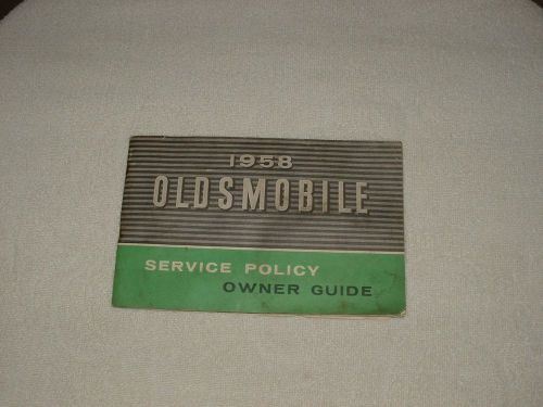 1958 oldsmobile original owners manual service guide book 58 factory oem