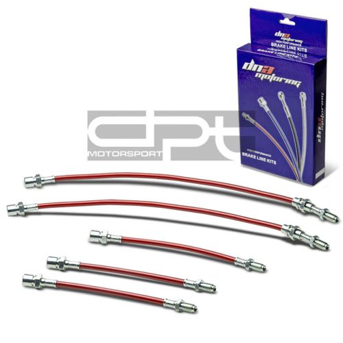 Ae86 gts replacement front/rear stainless hose red pvc coated brake lines kit