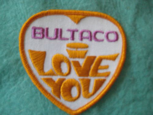 Vintage bultaco motorcycle i love you  patch 3 1/4" x 3 1/8"