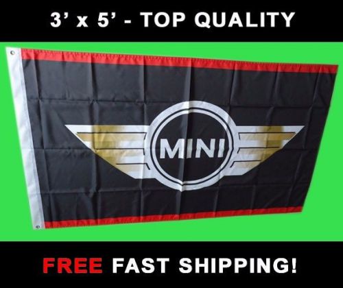 Mini cooper racing flag - new 3&#039; x 5&#039; banner - british cooper s coop - free ship