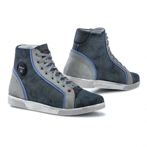 Tcx s-street grey/blue mens us size 7 motorcycle riding boots shoes eu 40
