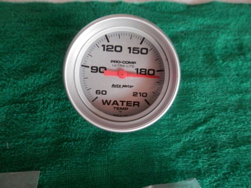 Auto meter 4469 pro comp ultra lite 2-5/8&#034; silver water temp 60 - 210 gauge only