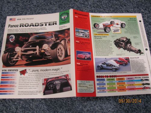 ★★ panoz aiv roadster - collector brochure specs info - 1996+ ★★