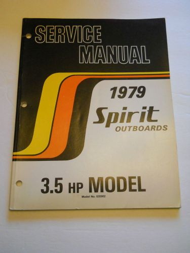 Spirit 3.5 hp outboard motor shop service repair manual  1979 model 035902