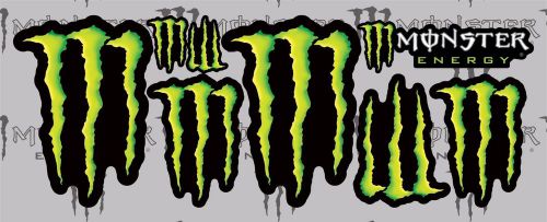 Monster energy drink decals 8 stickers 6x12" sheet race mx dirt bike truck atv