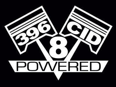 2 v8 396 cid engine piston decal set sticker emblems bbc decals