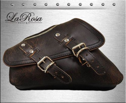 2004-2016 larosa rustic brown leather harley sportster zipper opening saddlebag