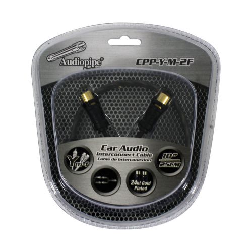 Audiopipe cppym2f 24kt gold plated interconnect cable 1 male to 2 female