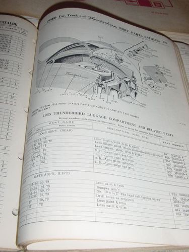 1953 thru 1957 ford body parts catalog ,car,truck,thunderbird used original good