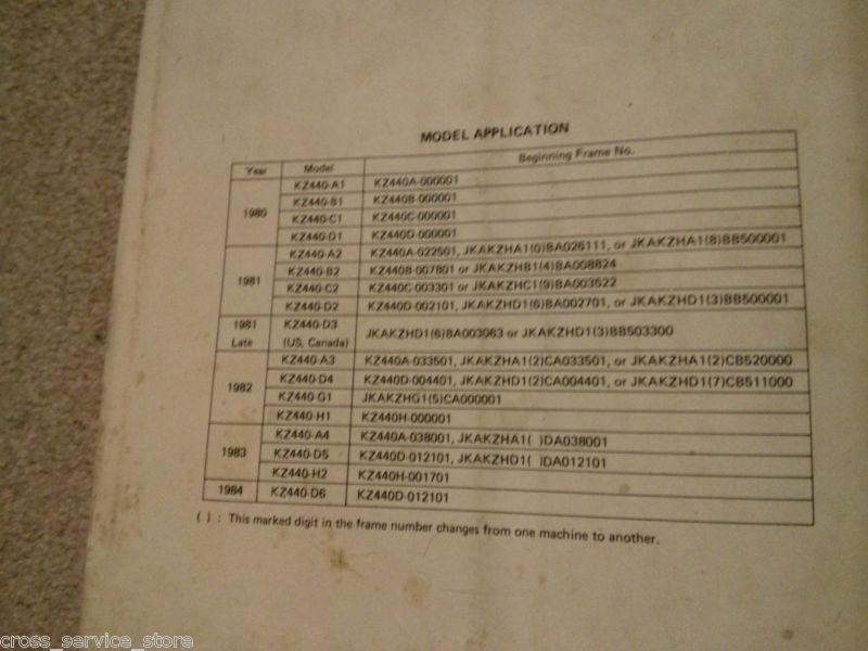 KZ440 KAWASAKI MOTORCYCLE SERVICE MANUAL 1980-1984 KZ440, US $49.99, image 4