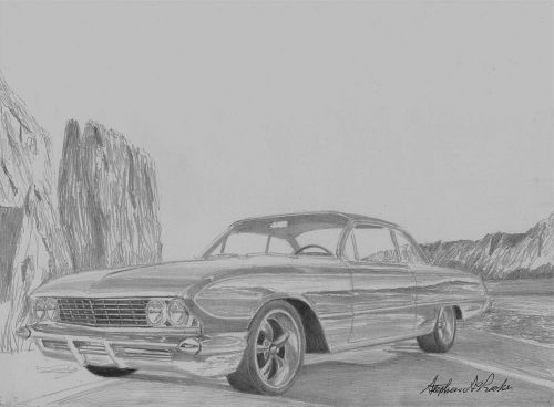 1961 buick lesabre bubbletop classic car art print