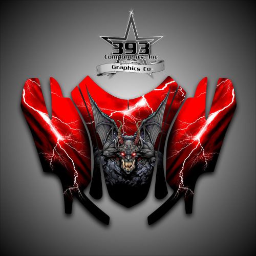 Arctic cat firecat sabercat f5 f6 f7 03 - 06 graphics wrap guardian hood red