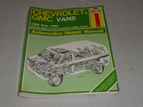 Haynes 345 1968-1987 chevrolet gmc vans repair manual chevy v6 v8 cup engines