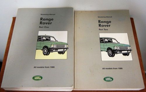 Range rover workshop manuals part 1 &amp; 2  all models from 1986 to 1993 land rover