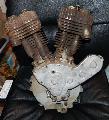 Early 1900s indian motorcycle engine motor w/ case hendee usa 81j436 cylinders