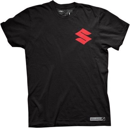 Factory effex dri-core mens short sleeve t-shirt suzuki black/red