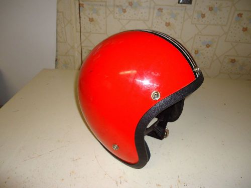 Vintage 1974 seaway motorcycle/snowmobile helmet-red with black stripe-size xl