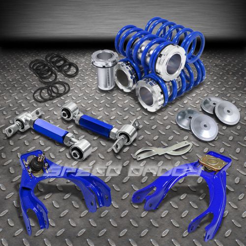0&#034;-3&#034; scale coilover+4pc front+rear camber arm/kit 92-95 honda civic/dc2 blue