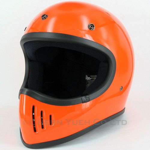 Moto 3 retro style off-road motocross helmet orange dot medium for ktm kawasaki