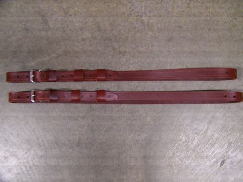 Leather luggage straps for luggage rack/carrier~~(2) set~burgundy~~s.s. buckles
