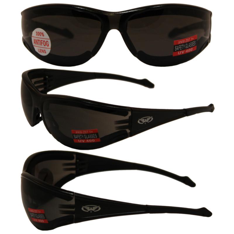 Full throttle plus motorcycle riding safety glasses black frame smoke lens