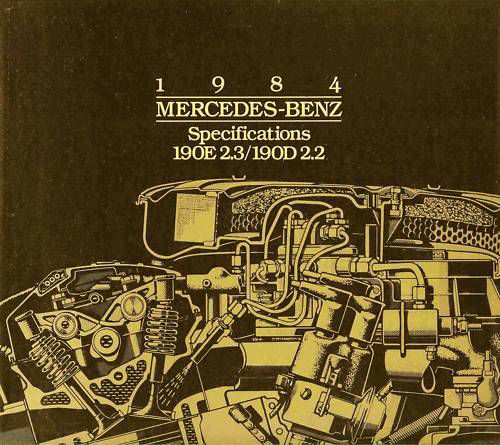 1984 mercedes 190 specifications brochure-190e &amp; 190d