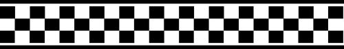 Racing checkers, checkered decals (20&#034; x 2.5&#034; black)