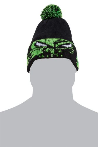 Arctic cat adult team arctic eyes beanie / hat with pom - black / lime 5263-047