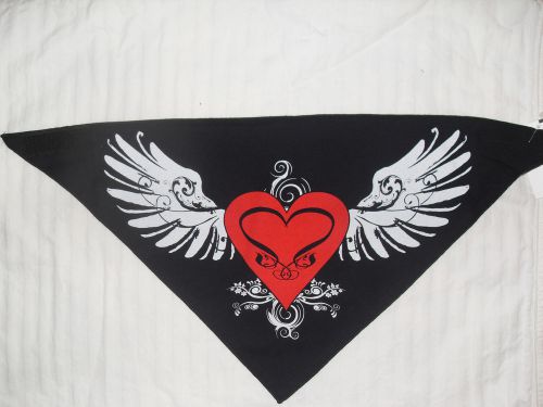 Motorcycle face masks (see details) red heart and wings, made in usa