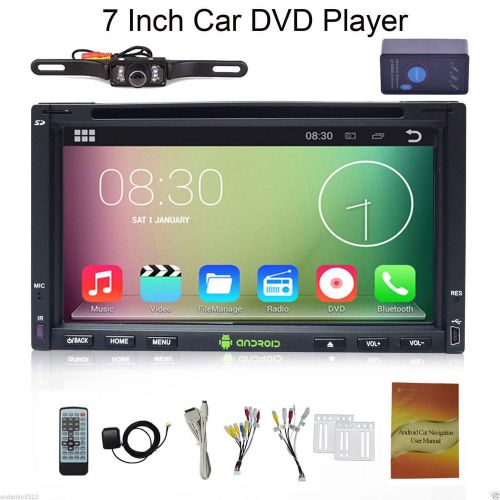 2din android4.4 car dvd player stereo touch radio gps navigation bt 3g wifi obd2