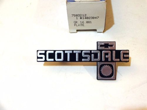 1981-1987 chevy truck scottsdale dash emblem plate nos, in the original gm box!