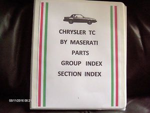 Chrysler tc maserati 1989-1991 parts index
