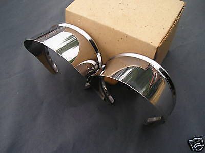 New pair of accessory stainless steel mirror visors for 4 &amp; 5 inch round mirrors