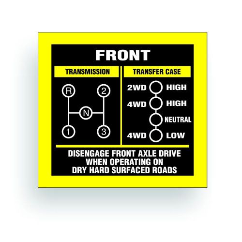 Transmission shift pattern decal fits cj jeep t90 t86 t14a spicer 18 ar015