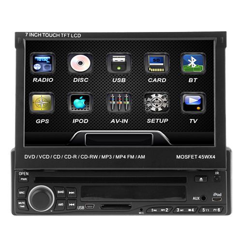 7&#034; hd singlel1din lcd car stereo dvd player ipod,bluetooth,touch screen+free cam